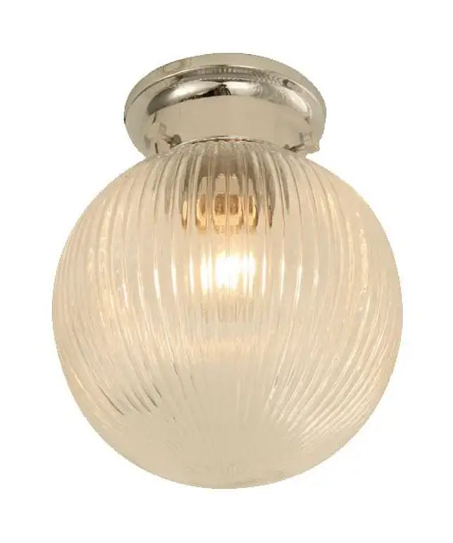 DIYBAT DIY Chrome Batten Fitting With Clear Large Spherical Ribbed Shape Glass - DIYBAT10-DIY Batten Fix Lights-CLA Lighting