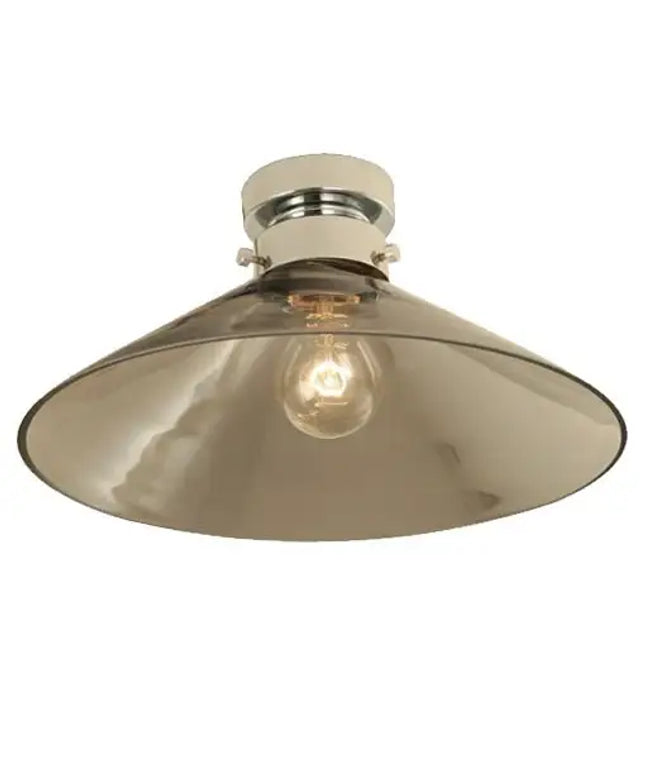 DIYBAT DIY Chrome Batten Fitting With Smoke Large Cone Shape Glass - DIYBAT16-DIY Batten Fix Lights-CLA Lighting