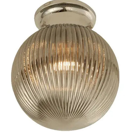 DIYBAT DIY Chrome Batten Fitting With Smoke Large Spherical Ribbed Shape Glass - DIYBAT12-DIY Batten Fix Lights-CLA Lighting