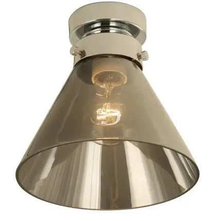 DIYBAT DIY Chrome Batten Fitting With Smoke Small Cone Shape Glass - DIYBAT08-DIY Batten Fix Lights-CLA Lighting