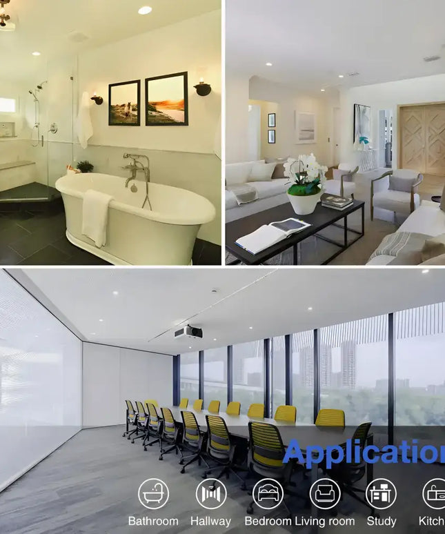 Lummax DL9012 downlight illuminating a modern living room