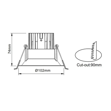 DL9452 10W Dimmable LED Downlight | White + Gold | Tri-Colour | 90mm Cut Out - LED Downlight
