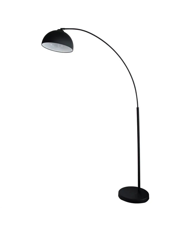 Dome 1 Light Floor Lamp Arc Matt Black - SL91201BK-Floor Lamps-Oriel Lighting