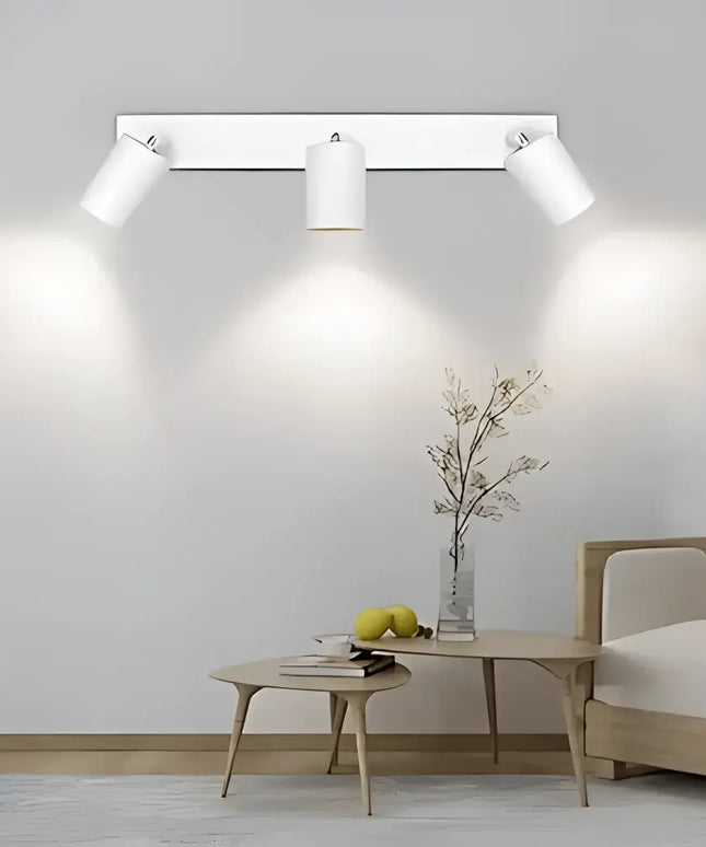 White three-light spotlight fixture from Domus 6W GU10 Tri-Colour Dimmable LED Globe