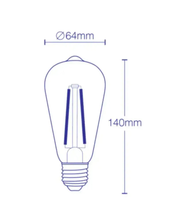 8W LED ST64 Pear Shape Filament Clear Globe - E27-GLOBES-Dropli