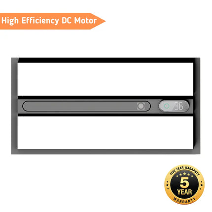 Modern black PTC bathroom heater with integrated exhaust and lighting