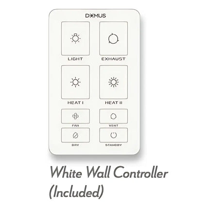 Multifunctional 6-in-1 bathroom heater by Domus with sleek black finish