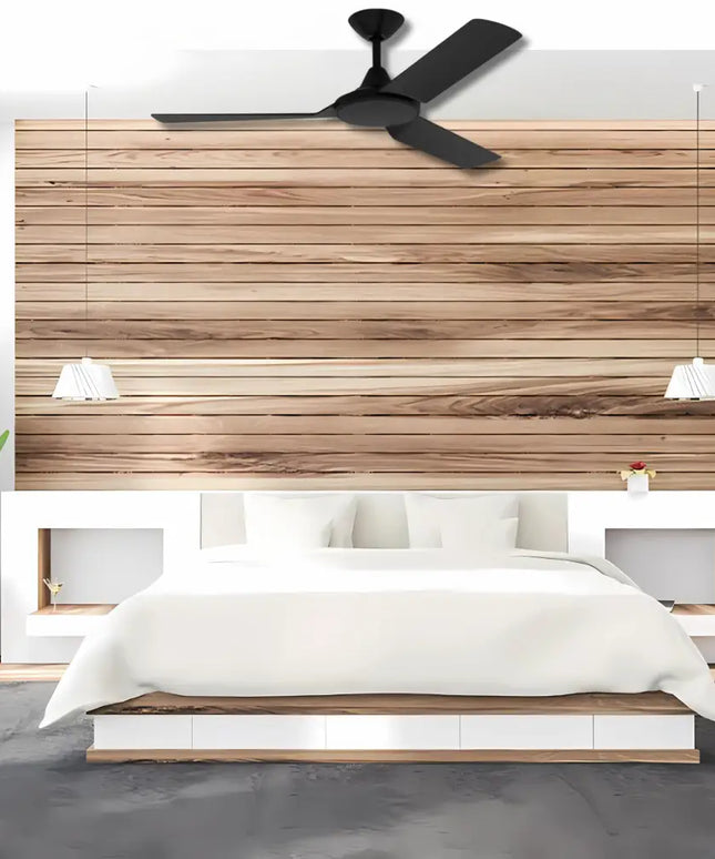 Black Indoor & outdoor undercover ceiling fan with powerful airflow & whisper-quiet operation