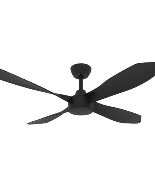 Domus BLAST 4 Blade 52’’ 1320mm DC Ceiling Fan with Optional Light Kit - Black / Without Light - FANS
