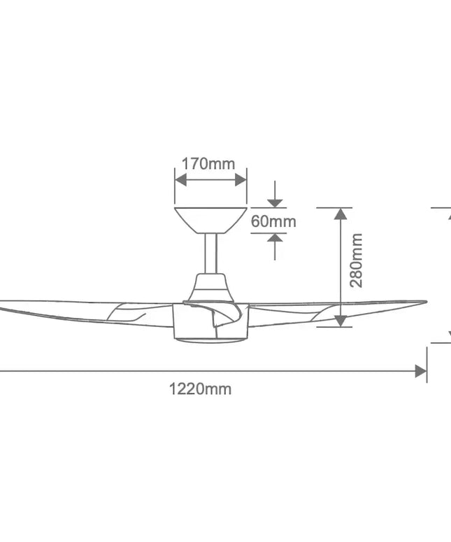 Domus Blast 48” DC Ceiling Fan – 3 Blade with Optional LED Light - Appliances > Fans > Ceiling Fans