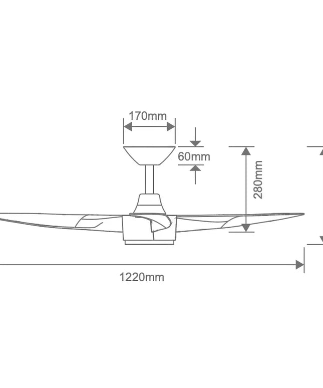 Domus Blast 48” DC Ceiling Fan – 3 Blade with Optional LED Light - Appliances > Fans > Ceiling Fans