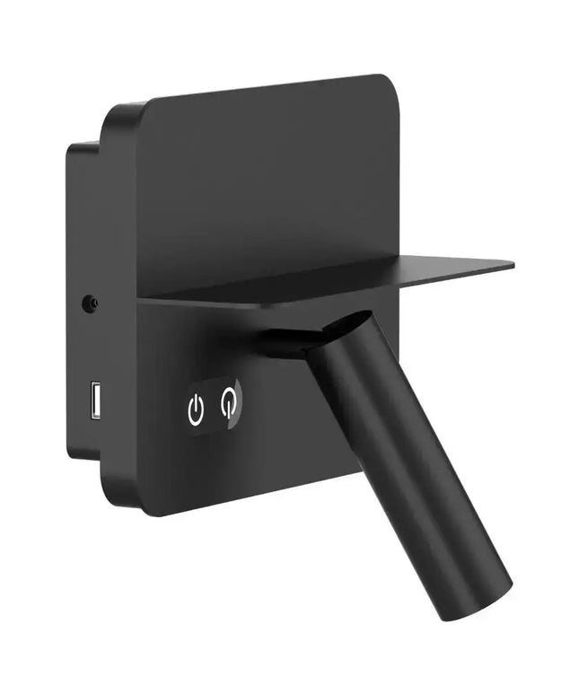 Domus CHARGE-02 - 4.5W LED Interior Bedside Focus & Backlit Wall Light With Dimmable Touch Switch & USB Charging IP20 3000K-INDOOR-Domus Lighting