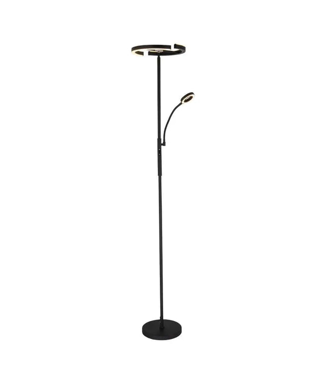 Domus CYCLOPS - 20W + 7W LED 4-CCT Switchable Push Dimmable Mother & Child Uplighter Floor Lamp Black - FLOOR LAMPS