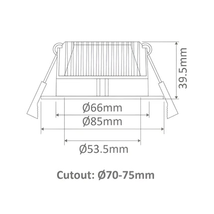 Domus Deco 8 TRIO/DALI Round 8W Dimmable LED Tricolour IP44 Downlight - Black/White/Aluminium - LED downlight