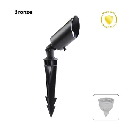 Domus DUSK - SPIKE - MR16 - 6W 12V DC LED Tri - Colour MR16 Replaceable Exterior Garden Spike Light IP65 Solid Brass - DRIVER REQUIRED - OUTDOOR - Domus Lighting