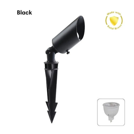 Domus DUSK - SPIKE - MR16 - 6W 12V DC LED Tri - Colour MR16 Replaceable Exterior Garden Spike Light IP65 Solid Brass - DRIVER REQUIRED - OUTDOOR - Domus Lighting