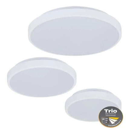 Domus EASY - 10W/18W/25W LED Tri-Colour Dimmable Round 250/300/400mm Ceiling Light IP54 - CEILING LIGHTS
