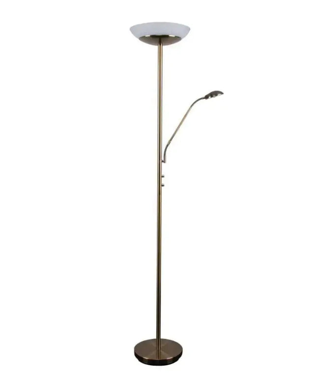 Domus EDEN - Dimmable LED Mother & Child Uplighter Floor Lamp - 3000K - Antique Brass - FLOOR LAMPS