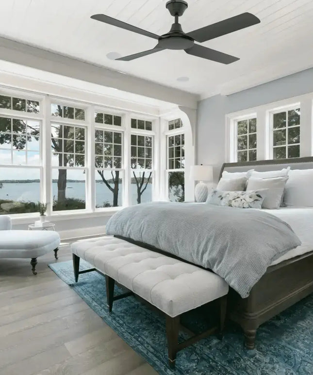 Domus IP66 Fresco 52” Black DC Ceiling Fan – 4 Blade Remote Control - FANS