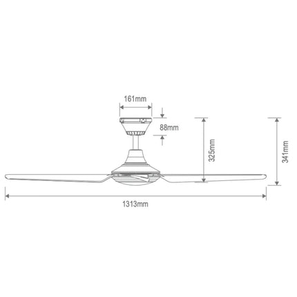 Domus Fresco 52’’ DC IP66 Ceiling Fan with Remote Control + CCT LED Light - FANS