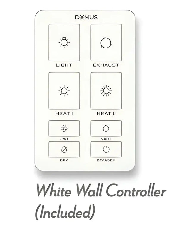 Domus Infinity White 6-In-1 Premium PTC Bathroom Heater - FANS