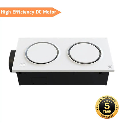 Domus Infinity White 6-In-1 Premium PTC Bathroom Heater - FANS