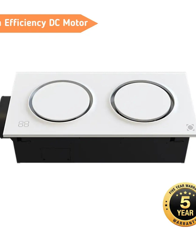 Domus Infinity White 6-In-1 Premium PTC Bathroom Heater - FANS