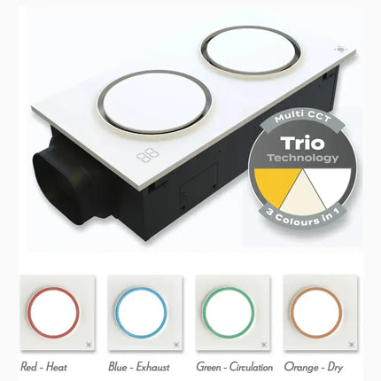 Domus Infinity White 6-In-1 Premium PTC Bathroom Heater - FANS