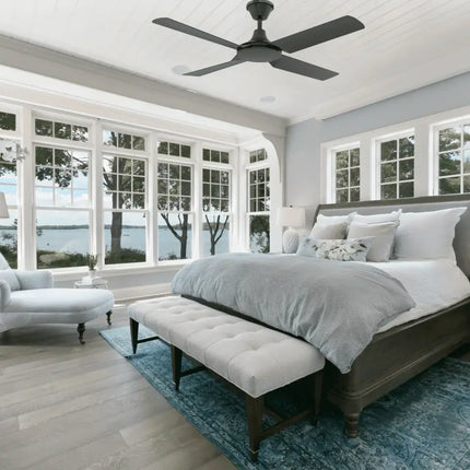 Domus IP66 Fresco 52” Black DC Ceiling Fan – 4 Blade Remote Control - FANS