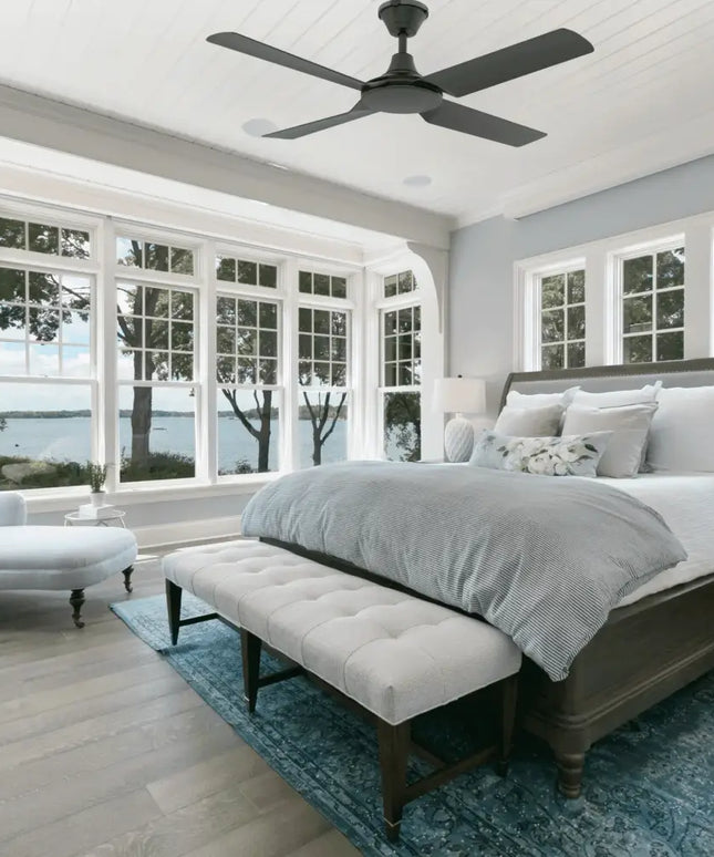 Domus IP66 Fresco 52” Black DC Ceiling Fan – 4 Blade Remote Control - FANS