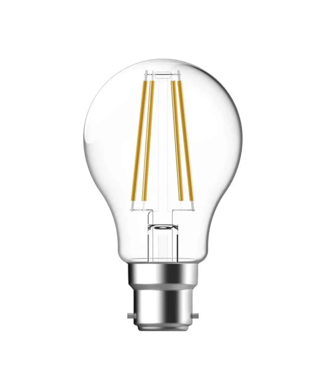 Domus LF-A60 - 8.6W LED Dimmable GLS A60 Shape Filament Glass Globe - B22 Clear Warm White - Clear / B22 / 2700K