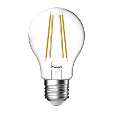 Domus LF-A60 - 8.6W LED Dimmable GLS A60 Shape Filament Glass Globe - E27 Clear Daylight - Clear / E27 / 2700K - GLOBES
