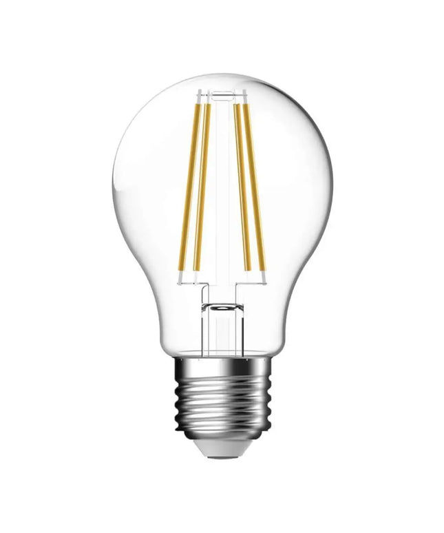 Domus LF-A60 - 8.6W LED Dimmable GLS A60 Shape Filament Glass Globe - E27 Clear Daylight - Clear / E27 / 2700K - GLOBES