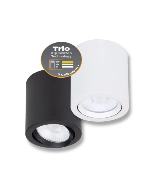 Domus NEO-SM-TILT-TRIO - 10W/20W LED Tri-Colour Dimmable Tiltable Surface Mount Downlight-DOWNLIGHTS-Domus Lighting