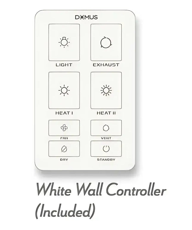 Domus Infinity White 6-In-1 Premium PTC Bathroom Heater - FANS