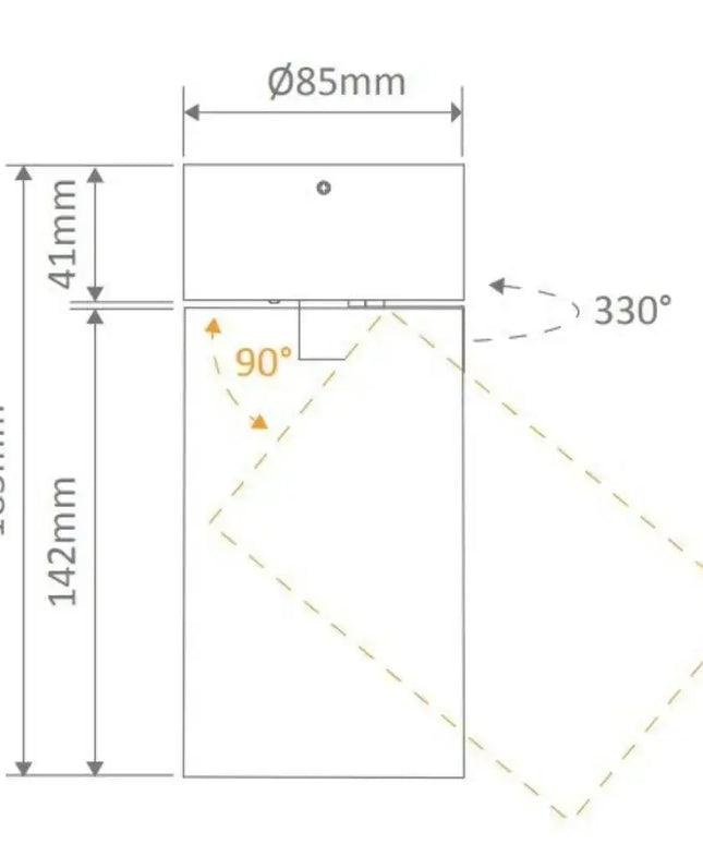 Domus PISTOL-15/25-TRIO - 15W/25W LED Tri-Colour Dimmable Adjustable Surface Mount Downlight-DOWNLIGHTS-Domus Lighting