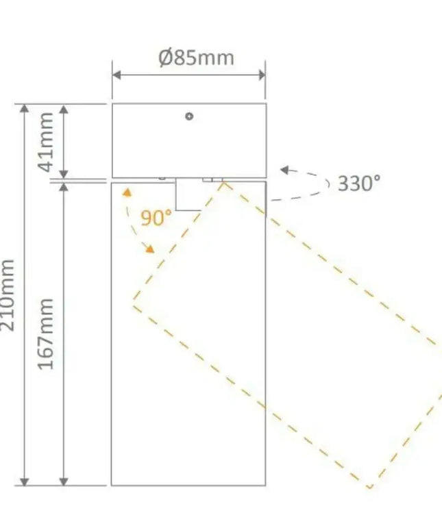 Domus PISTOL-25W-TRIO LED Surface Mount Downlight | Tri-Colour Dimmable Adjustable Interior Light - Home & Garden >
