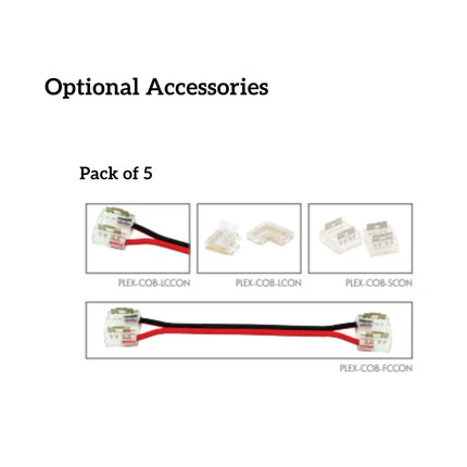 Domus PLEX-COB-ACC - 5 Pieces Pack COB LED Strip Connector Accessories - LEDSTRIP