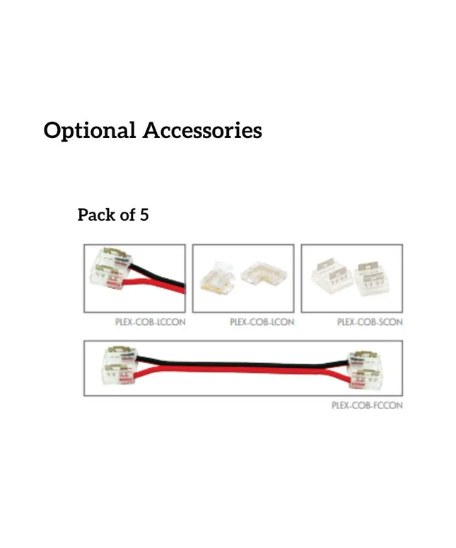 Domus PLEX-COB-ACC - 5 Pieces Pack COB LED Strip Connector Accessories - LEDSTRIP