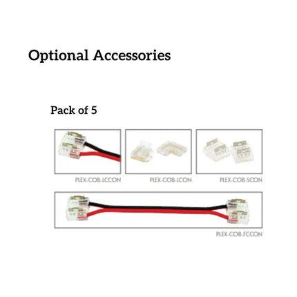Domus PLEX-COB-ACC - 5 Pieces Pack COB LED Strip Connector Accessories - LEDSTRIP