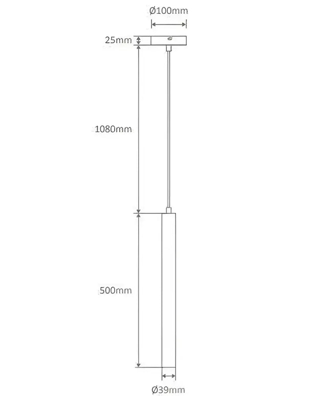 Domus STAR-PD-500-5W - 5W 500mm LED Cylindrical Pendant Kopy, PENDANTS, domus-star-pd-500-5w-5w-500mm-led-cylindrical-pendant