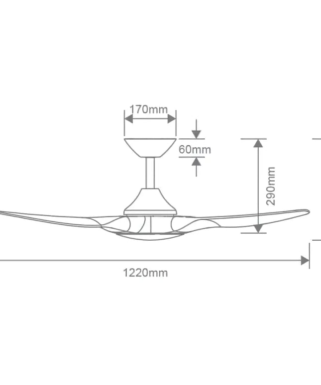 Domus Strike 48’’ DC Ceiling Fan with Remote Control | White Oak - Appliances > Fans > Ceiling Fans