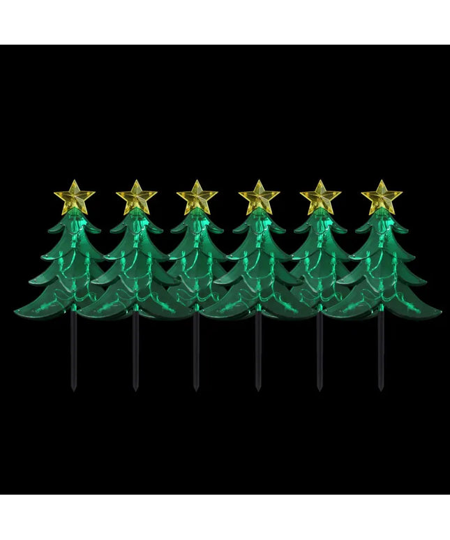 Dual Power Set of 6 LED Tree Stakes-Christmas Path Light-Lexi Lighting