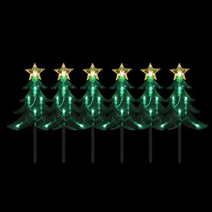 Dual Power Set of 6 LED Tree Stakes-Christmas Path Light-Lexi Lighting