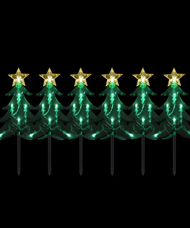 Dual Power Set of 6 LED Tree Stakes-Christmas Path Light-Lexi Lighting