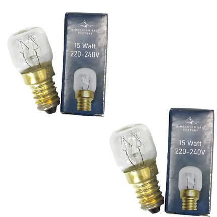 E14 15W Himalayan salt lamp replacement bulbs in a convenient 2-pack.