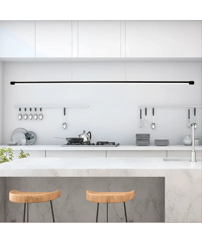 Edge Black Tri-Colour Dimmable LED Linear Pendant.