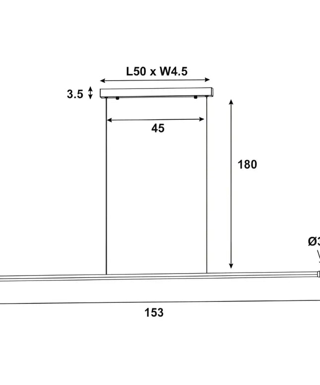 Edge Black Tri-Colour Dimmable LED Linear Pendant.