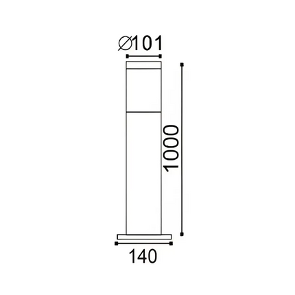 Elanora Exterior Long Bollard ES Black IP44 1000mm - CLA1615LBL-Bollard Lights-CLA Lighting