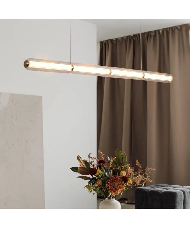 Elara Brass 3000K Dimmable Linear LED Pendant